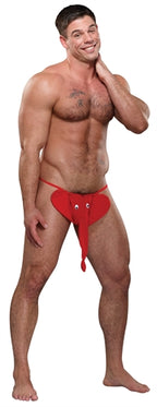 Male Power Elephant Squeaker G-String, One Size — Red - MP-PAK708RE1