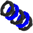 OXBALLS Gearheads 5-Pack Cock Rings — Blue & Black - OX-3203-GCBK