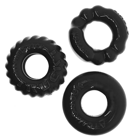 Oxballs Bonemaker 3-Pack Cock Ring Set — Black - OX-3061-BLK