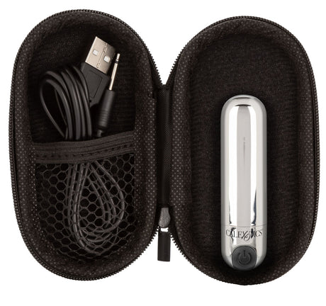 CalExotics Rechargeable Hideaway Bullet — Silver, 3-Inch Travel Vibrator - SE0062402