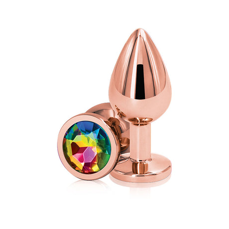 nsnovelties Rear Assets Anal Plug — Medium Rose Gold (Rainbow) - NSN0961-29