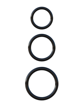 Pipedream Fantasy C-Ringz Silicone 3-Ring Stamina Set — Black - PD5912-23