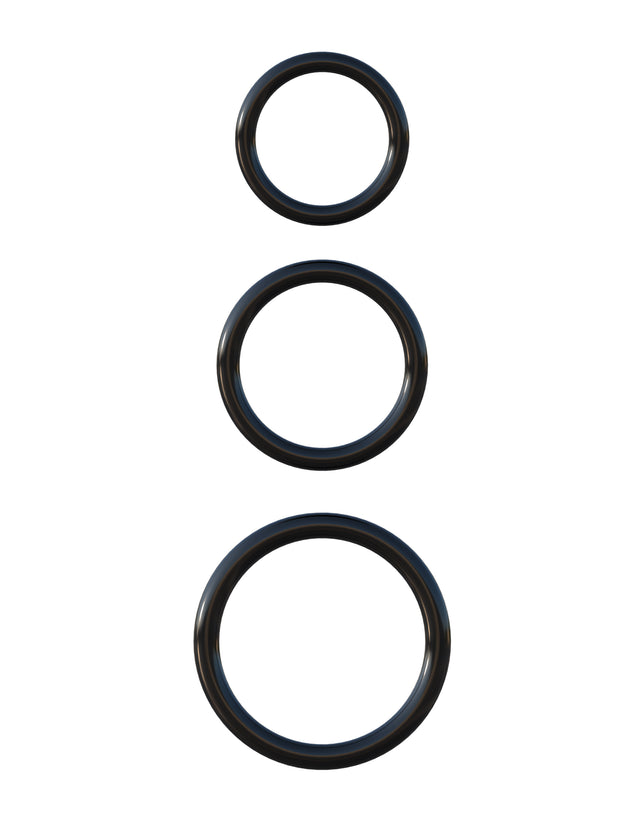 Pipedream Fantasy C-Ringz Silicone 3-Ring Stamina Set — Black - PD5912-23
