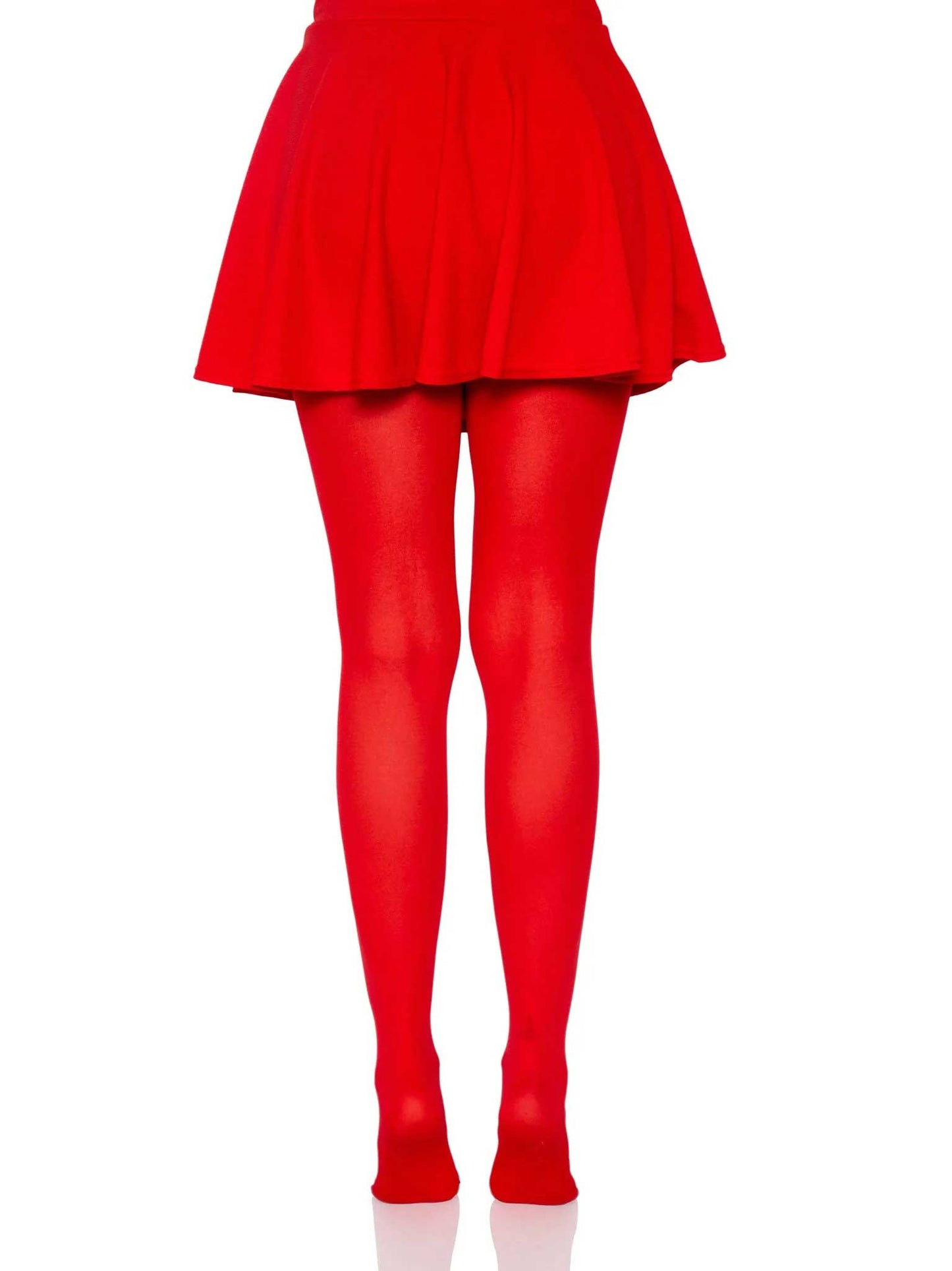 Nylon Tights - One Size - Red by Leg Avenue