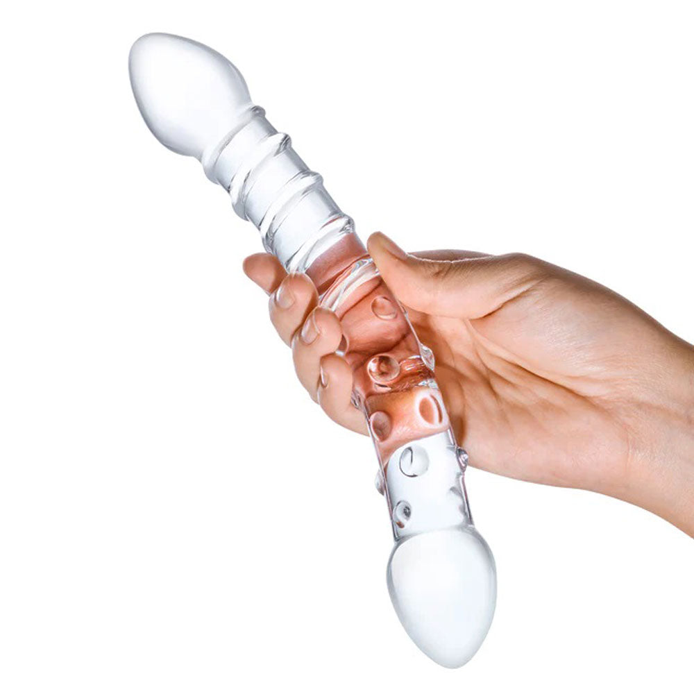Double Trouble Glass Dildo by Electric Novelties