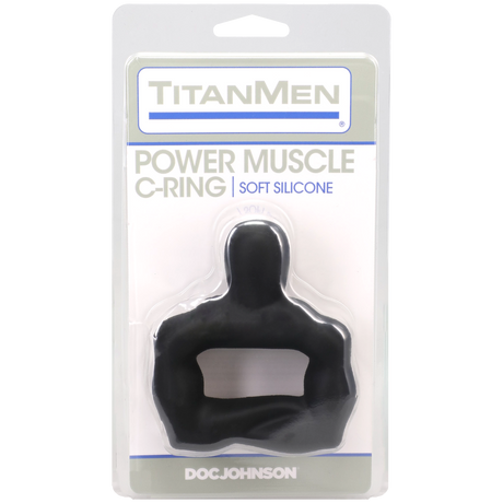 Doc Johnson Titanmen Power Muscle Cock Ring — 3.75 in Black - DJ3503-09-CD