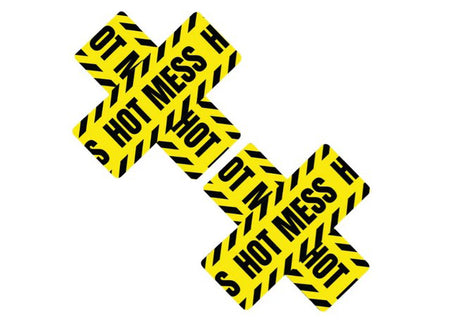 Neva Nude Nipztix Hot Mess Blacklight Lemon Pasties — 2 Pack - NN-BHM-XF-LFR