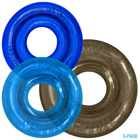 OXBALLS Rimringz 3-Pack — Cool Blues (2 Regular + 1 Big) - OX-3206-COL