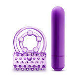Blush Play With Me The Player Vibrating Double Strap Ring, Purple - BL-91911
