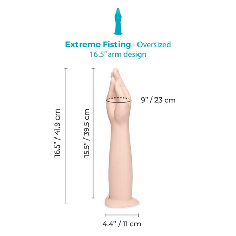 b-Vibe Silicone Hand Fisting Dildo, 16.5 Inch Suction Base - BV7872