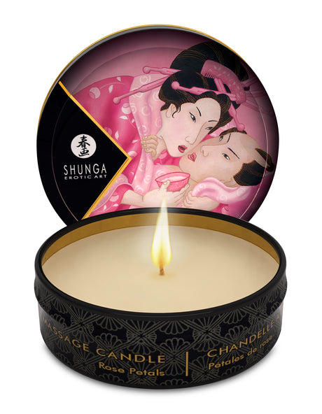 Shunga Mini Massage Candle — Aphrodisia Rose Petals, 1 fl oz - SHU4600
