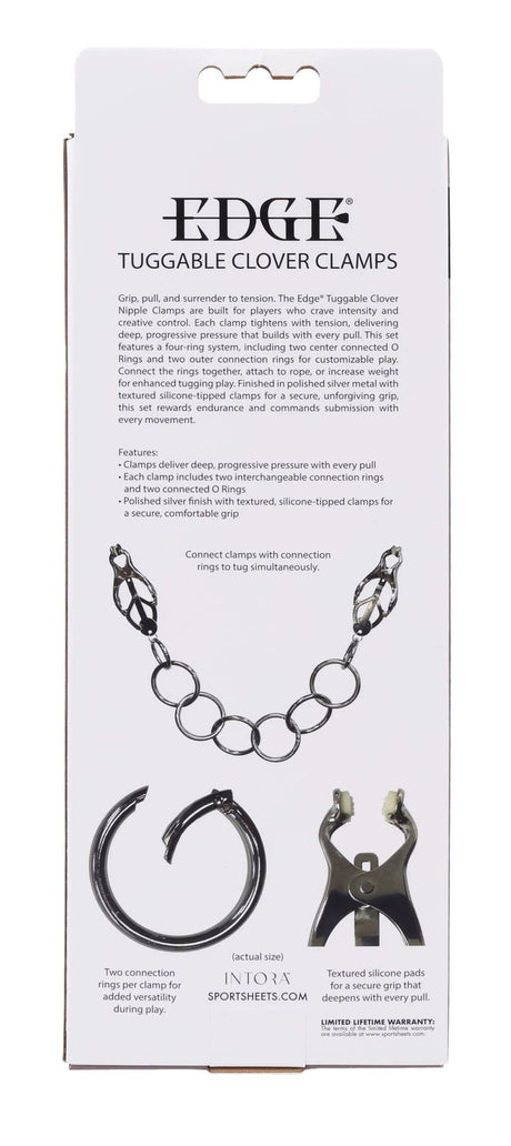 Sportsheets Edge Tuggable Clover Nipple Clamps, Silicone-Tipped - SP0641