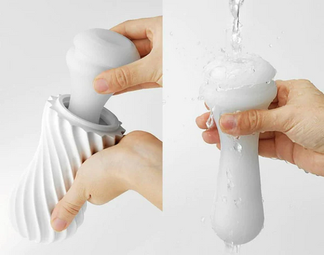 Tenga FLEX Reusable Spiral Sleeve — Silky White - TN471