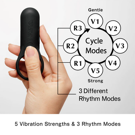 Tenga SVR+ USB Rechargeable Vibrating Ring — Black - TN920