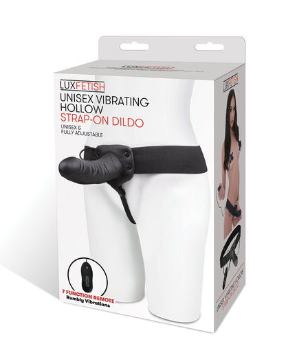 Lux Fetish Unisex Vibrating Hollow Strap-on Dildo by Electric Novelties