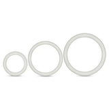 Blush Performance Pure Silicone Cock Ring Set, 3 Sizes, White Glow - BL-370819
