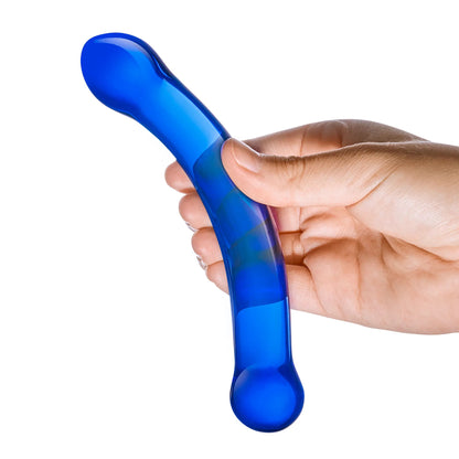 6 Inch Curved G-Spot Blue Glass Dildo by Last Lixxx