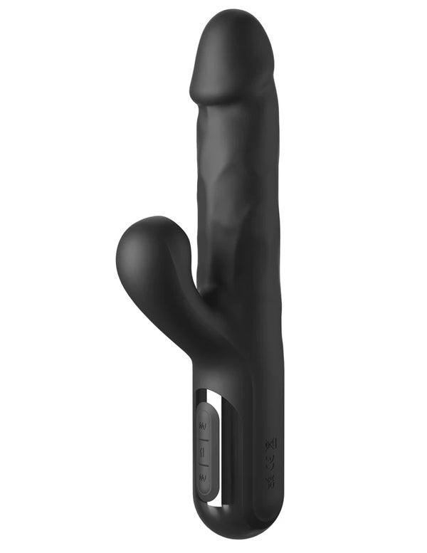 Pipedream Sonix Silicone Thruster Rabbit Vibrator — Black - PD4565-23