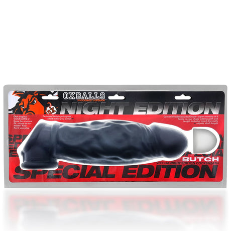 OXBALLS BUTCH Cocksheath — Night Black PLUS+silicone, 8.5" - OX-3029-NGT