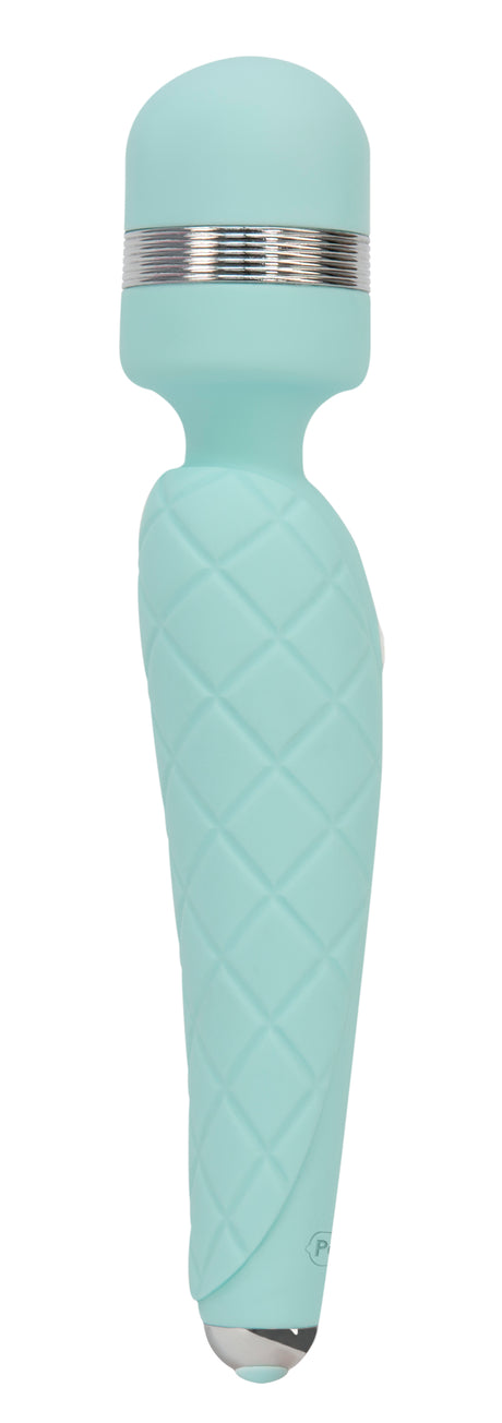 BMS Factory Pillow Talk Cheeky Wand Massager with Swarovski Crystal — Teal, 8 in - BMS2671-9