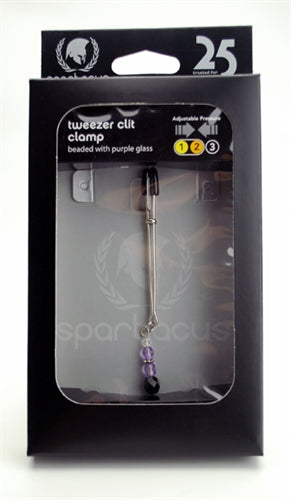 Spartacus Adjustable Clit Clamp with Purple Beads - SPF-202