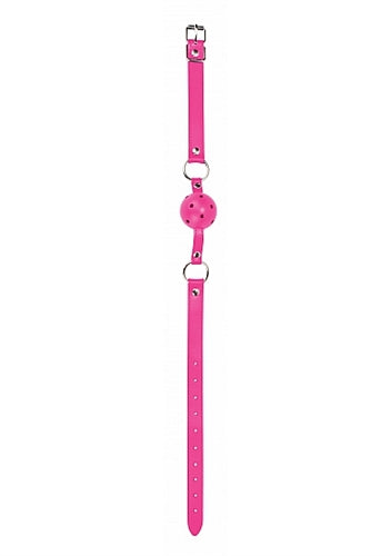 "Ball Gag With Leather Straps - Pink OU-OU047PNK"