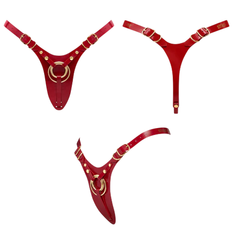 STRAP-ON-ME Fabulous Leatherette Harness — One Size, Red Glossy - SM7463