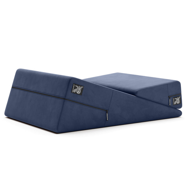 Liberator Wedge & Ramp Sex Positioning Pillow Combo, Velvet Blue - L8420