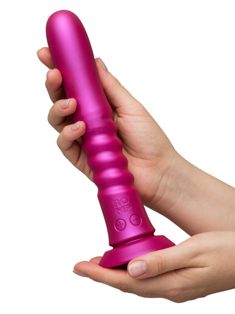 ROMP Jiggle Thrusting Vibrator — Cosmic Pink, Suction Base - RM2485