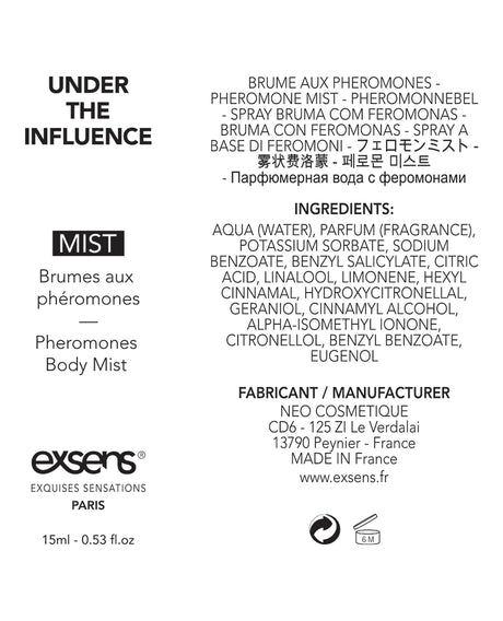 Exsens Under the Influence Pheromone Body Mist — 15 ml