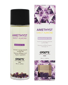 EXSENS of Paris Organic Massage Oil w/Stones - Amethyst Sweet Almond by Exsens