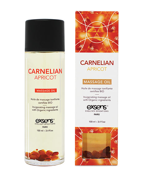 EXSENS of Paris Organic Massage Oil w/Stones - Carnelian Apricot by Exsens