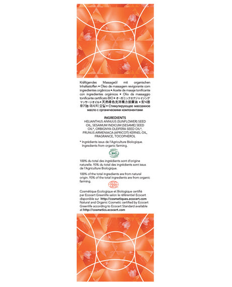EXSENS of Paris Organic Massage Oil w/Stones - Carnelian Apricot by Exsens