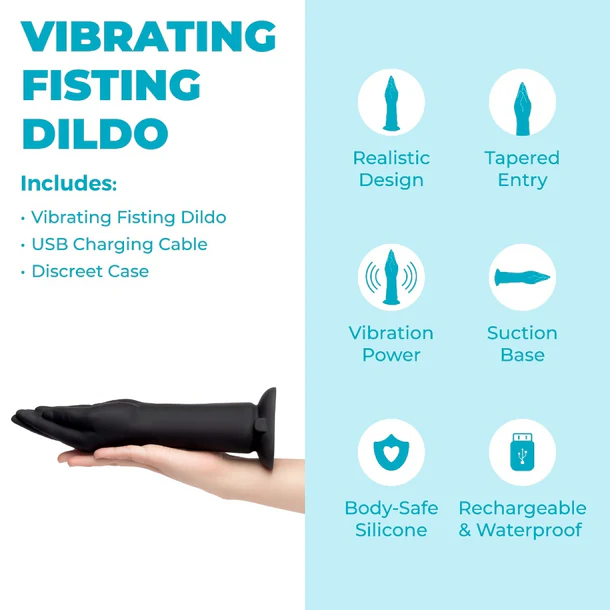 b-Vibe 10.5 Inch Vibrating Silicone Hand Fisting Dildo with Suction Base - BV7865