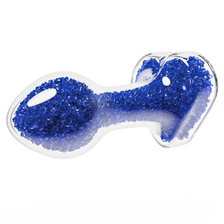 Blush Oh My Gem Lustre Glass Anal Plug — Blue, 3.25" (2.5" Insertable) - BL-12402