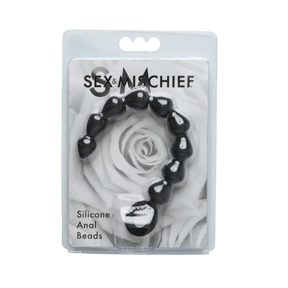 Sex and Mischief Silicone Anal Beads - Black by Sportsheets