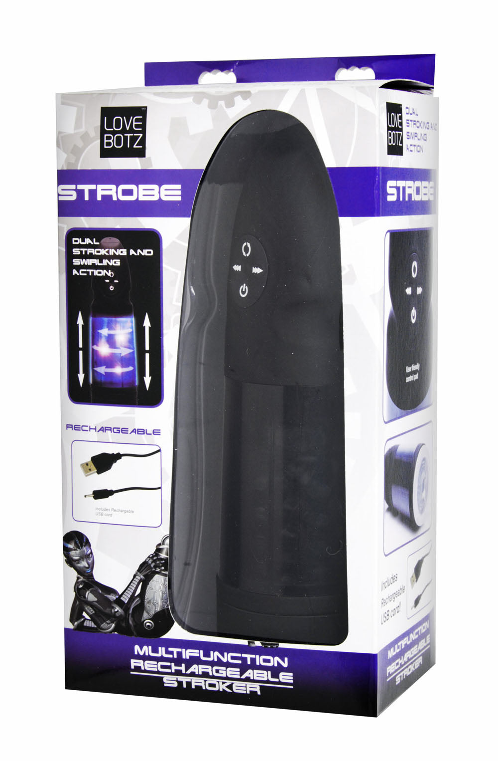 XR Brands Love Botz Stroke Multifunction Rechargeable Stroker - LB-AE393