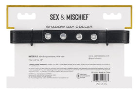 Sportsheets Shadow Day Collar — Black Faux Leather - SS10303