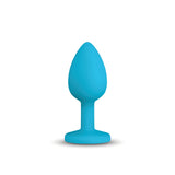 Gemma Clear Iridescent Gem Teal Silicone Plug - S