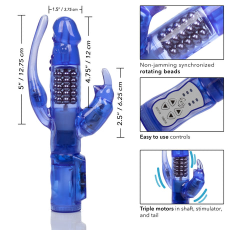 CalExotics Delight Triple Orgasm Rabbit Vibrator — 3-Motor Waterproof - SE0661502