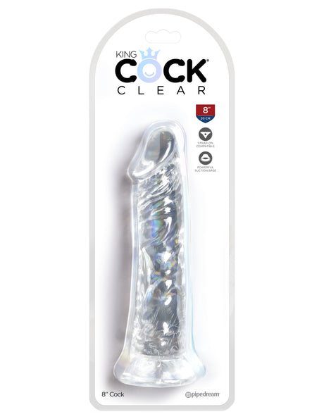 Pipedream King Cock Clear 8 Inch Dildo — 7.75" Insertable - PD5757-20