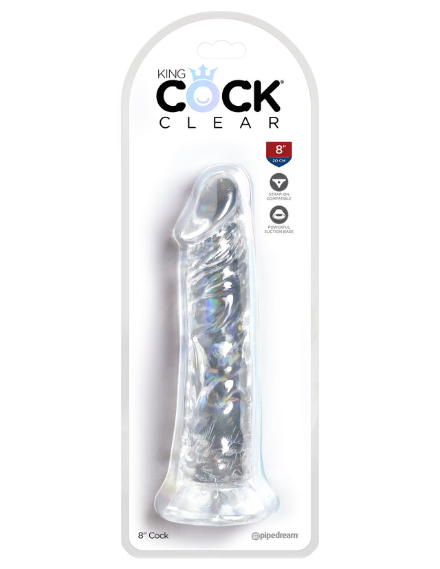 Pipedream King Cock Clear 8 Inch Dildo — 7.75" Insertable - PD5757-20