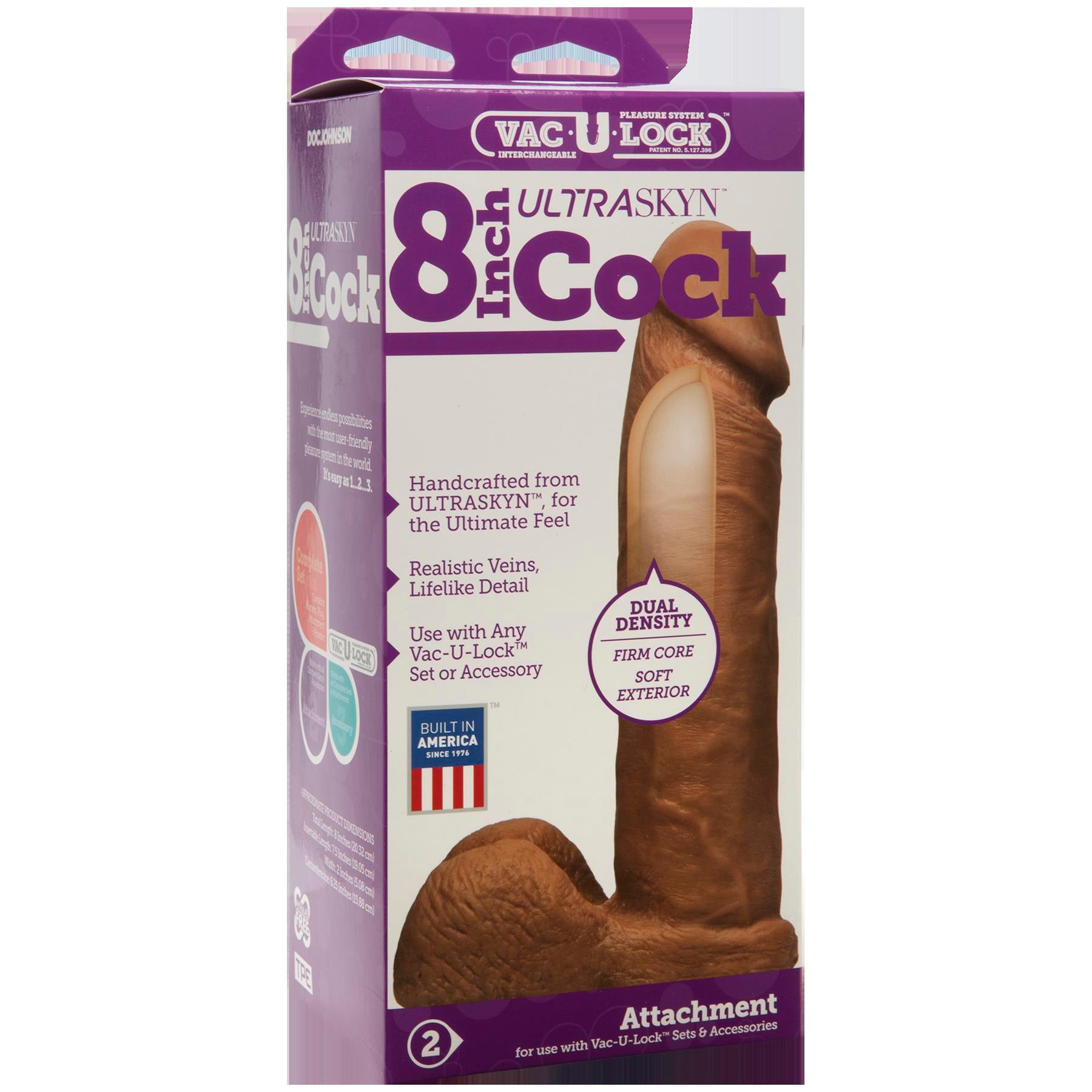 Vac-U-Lock 8-Inch Ultraskyn Cock - Caramel by Doc Johnson