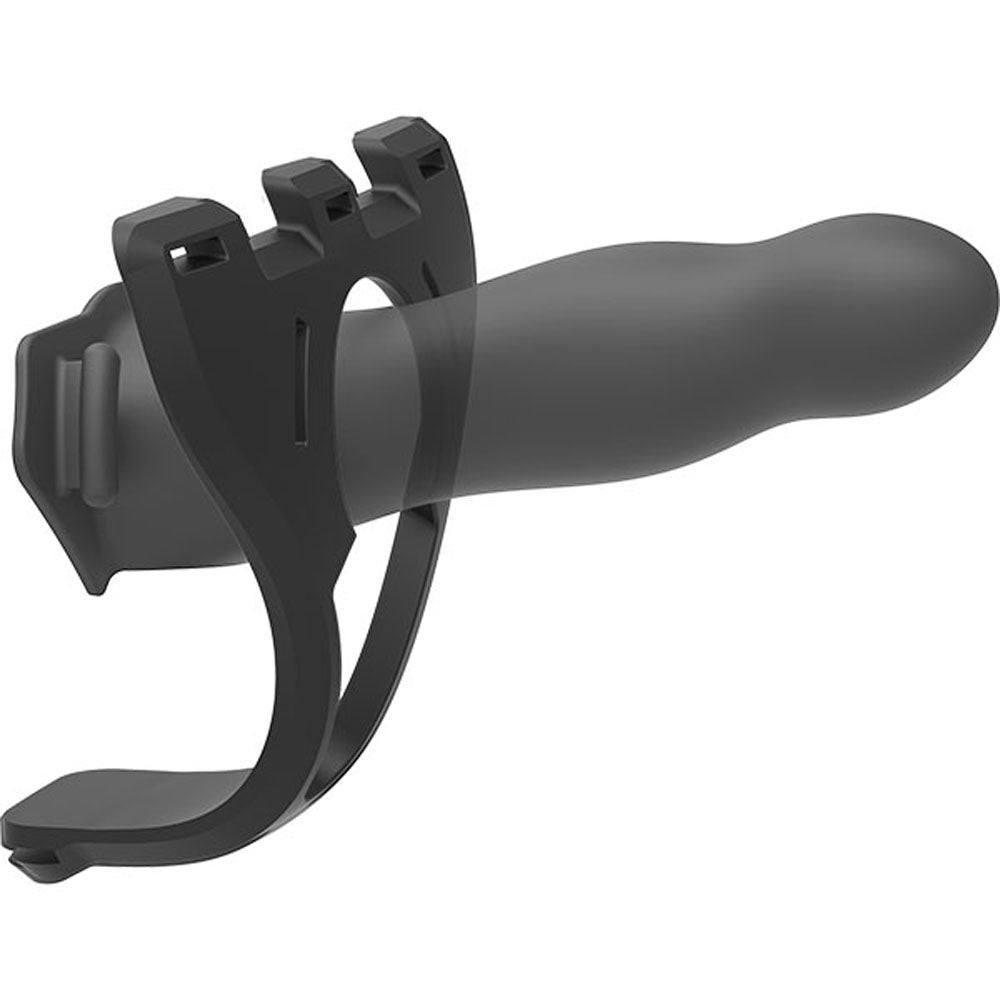 Body Extensions - Hollow Slim Dong Strap-on 2-Piece Set - Black by Doc Johnson