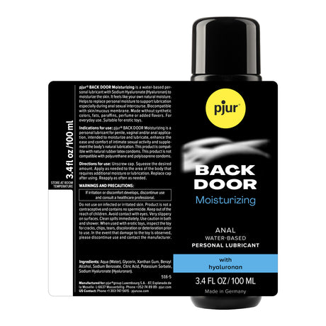 Pjur Back Door Water-Based Anal Glide — 100 ml - PJ-PBC03004