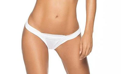 Mapale Low-Back V-Strap Shiny Thong — Medium/Large, White - GE-1075WHTML