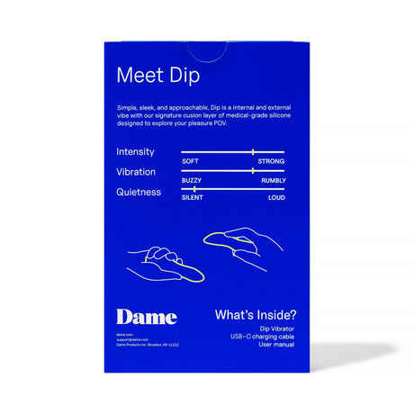 Dame Dip 2.0 Vibrator — Periwinkle, USB-C Rechargeable - DM1630