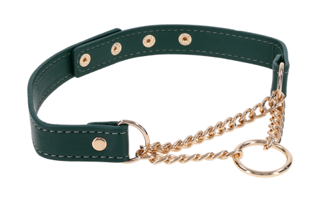 Sportsheets Indica Day Collar, Emerald Faux Leather (15–19 in) - SS10226