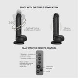 STRAP-ON-ME Rotating & Vibrating Realistic Dildo L — Black - SM7555