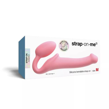 STRAP-ON-ME Semi-Realistic Bendable Strap-On — Pink, Size M - SM8712
